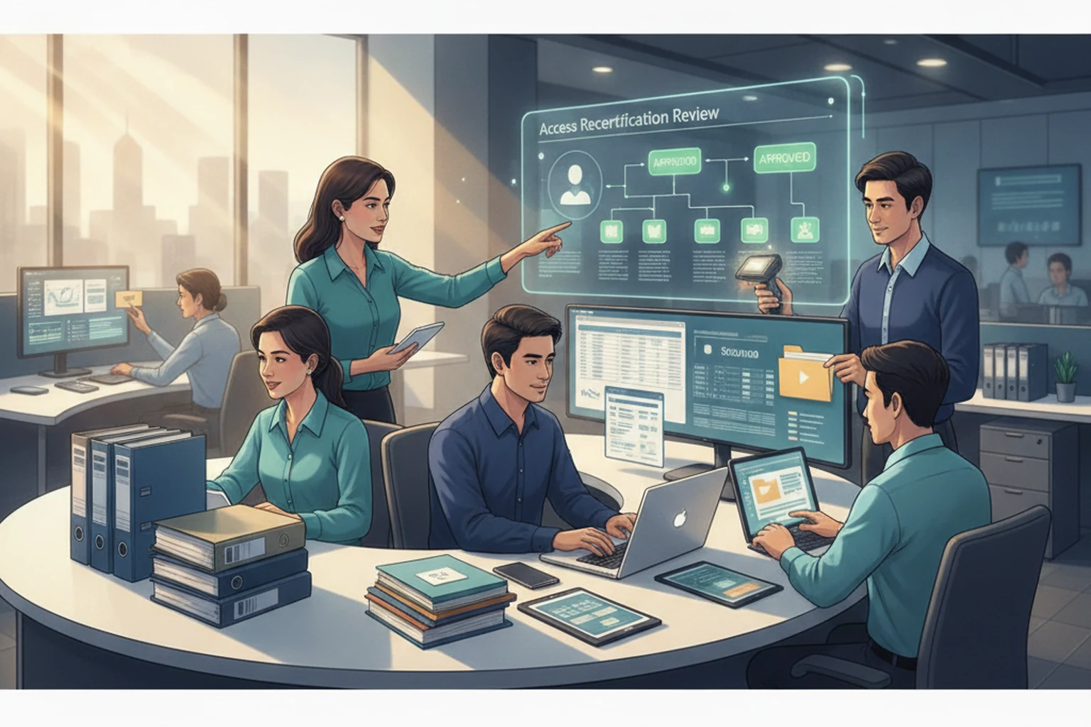 Outsourced Call Center Operations: Access Recertification Review editorial illustration