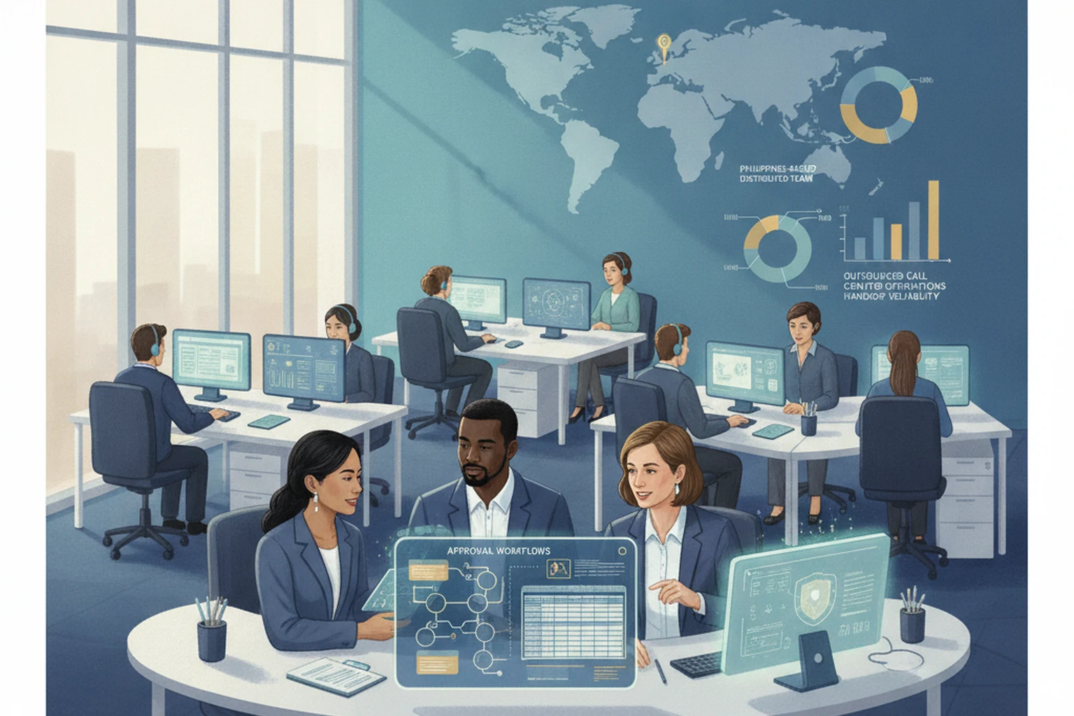 Research Brief: Outsourced Call Center Operations Handoff Reliability editorial illustration