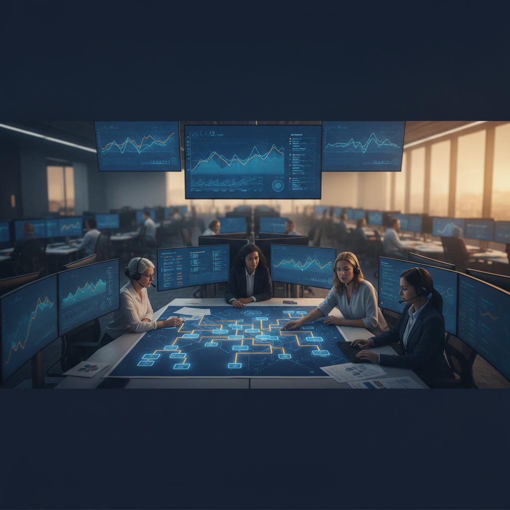 Outsourced call center operations scene