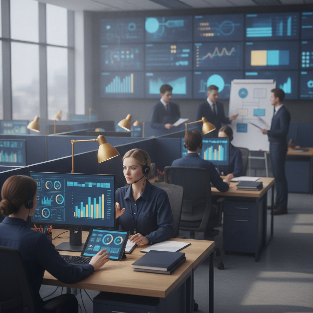 Outsourced call center operations scene