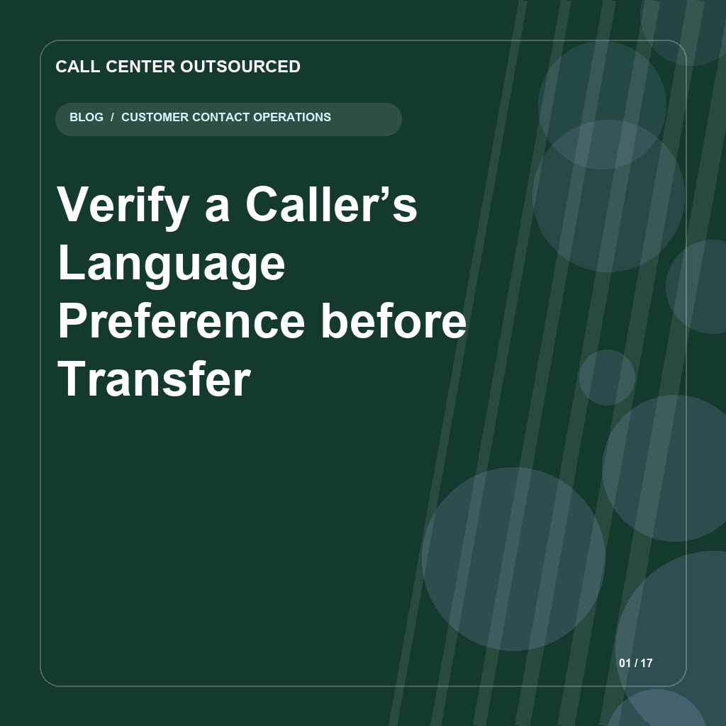 Verify a Caller’s Language Preference before Transfer editorial illustration